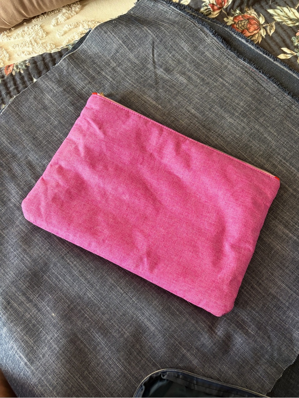 Target Hot Pink Zipper Cosmetic Pouch